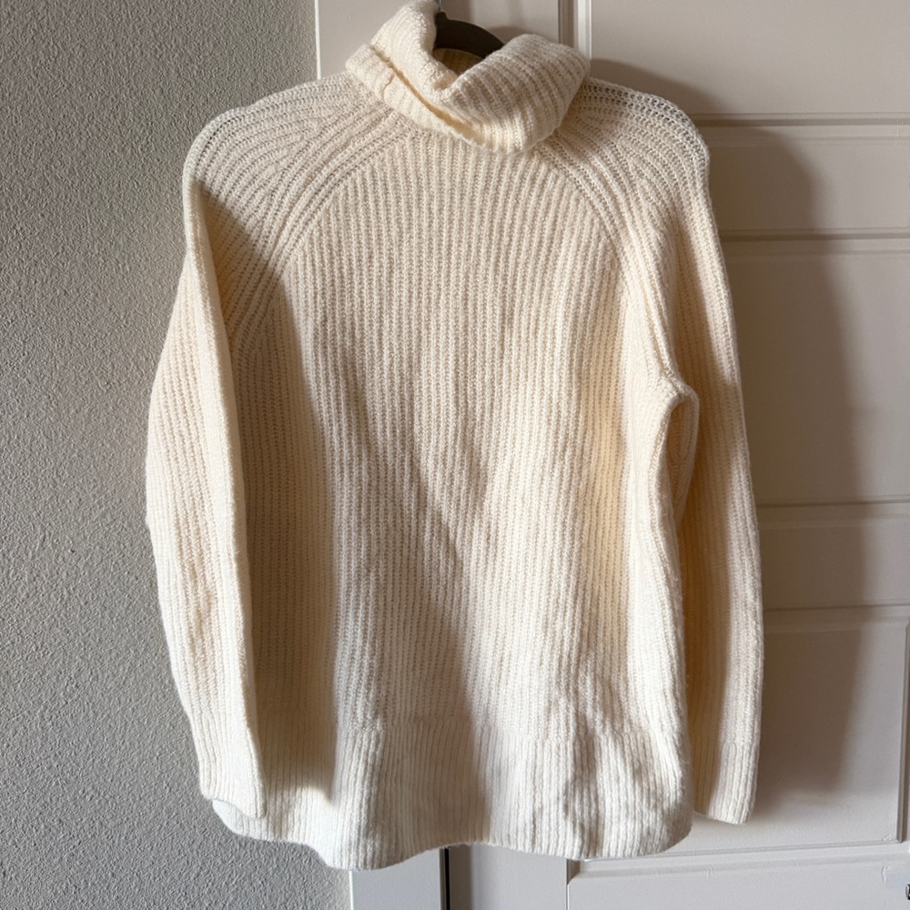 New Madewell Mercer Turtleneck Sweater in Coziest Yarn Ivory Size Small - Picture 7 of 7